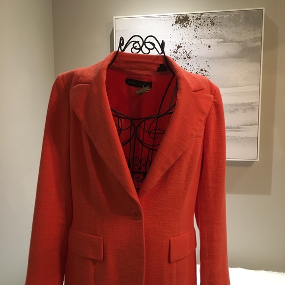 Dana Buchman bright coral Linen blend jacket - Picture 2 of 6